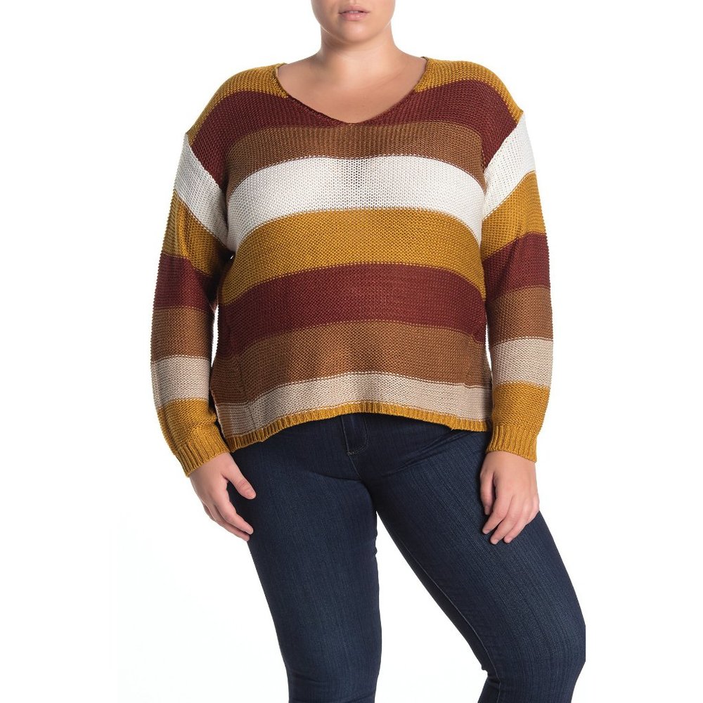 NWT Nordstrom RDI Striped Knit Long Sleeve Sweater